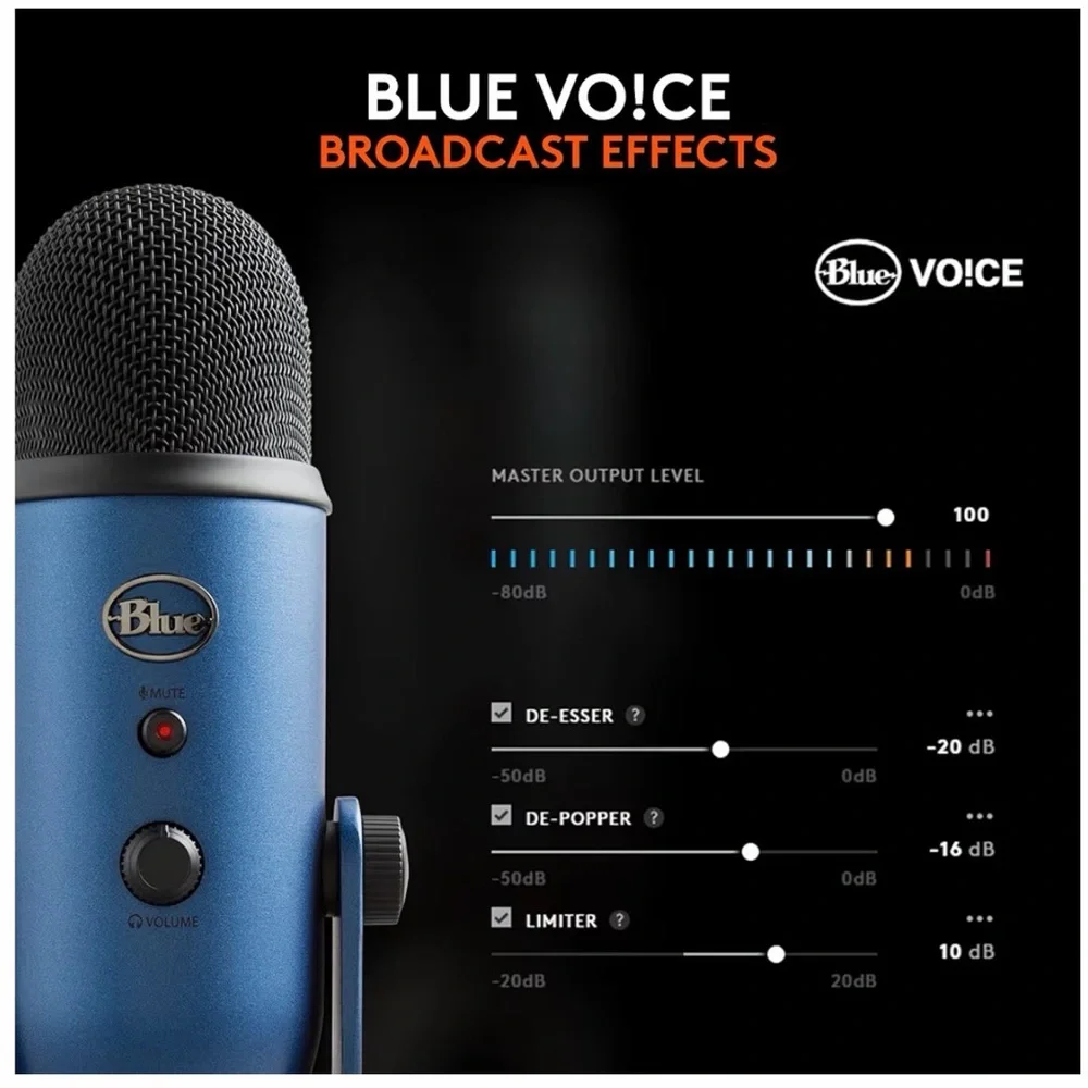 Blue Yeti Ultimate USB microphone for professional recording Midnight Blue